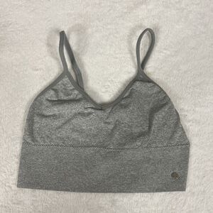 Lucky Brand Gray Sports Bra Bralette Small Adjustable Straps Removable Pads